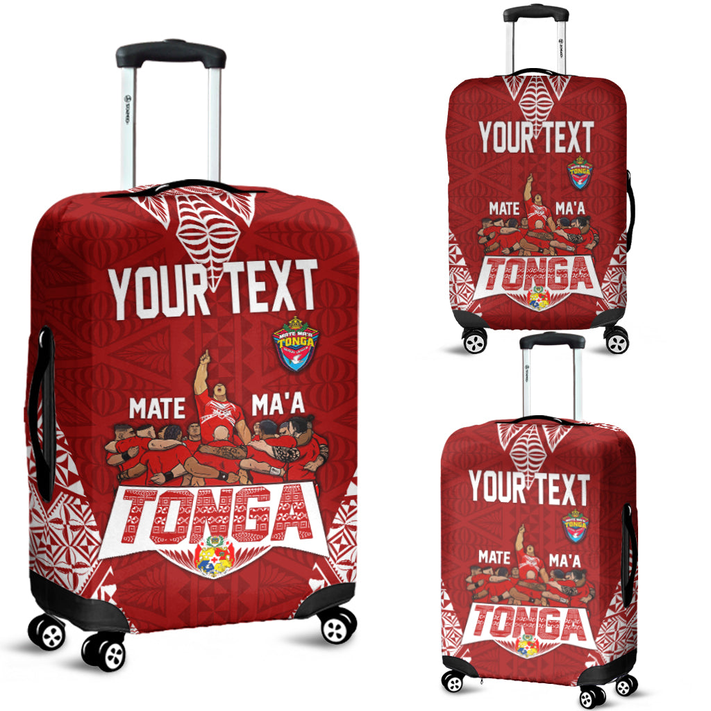Personalised Tonga Rugby Luggage Cover Mate Ma'a Tonga Warriors LT7 Red - Polynesian Pride