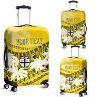 Personalised Fiji Day Luggage Cover Flying Fijians Masi Kesa Style - Gold LT7 Gold - Polynesian Pride