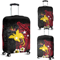 Papua New Guinea Independence Luggage Cover PNG Kumuls - Tribal Crocodile LT7 Black - Polynesian Pride