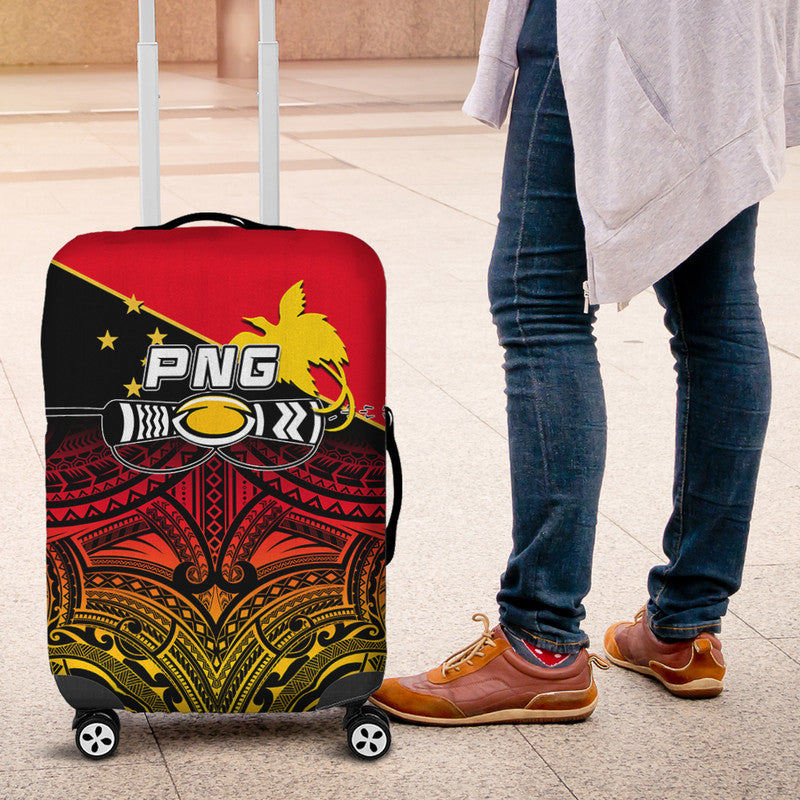 PNG Rugby The Kumuls Luggage Cover LT6 Red - Polynesian Pride