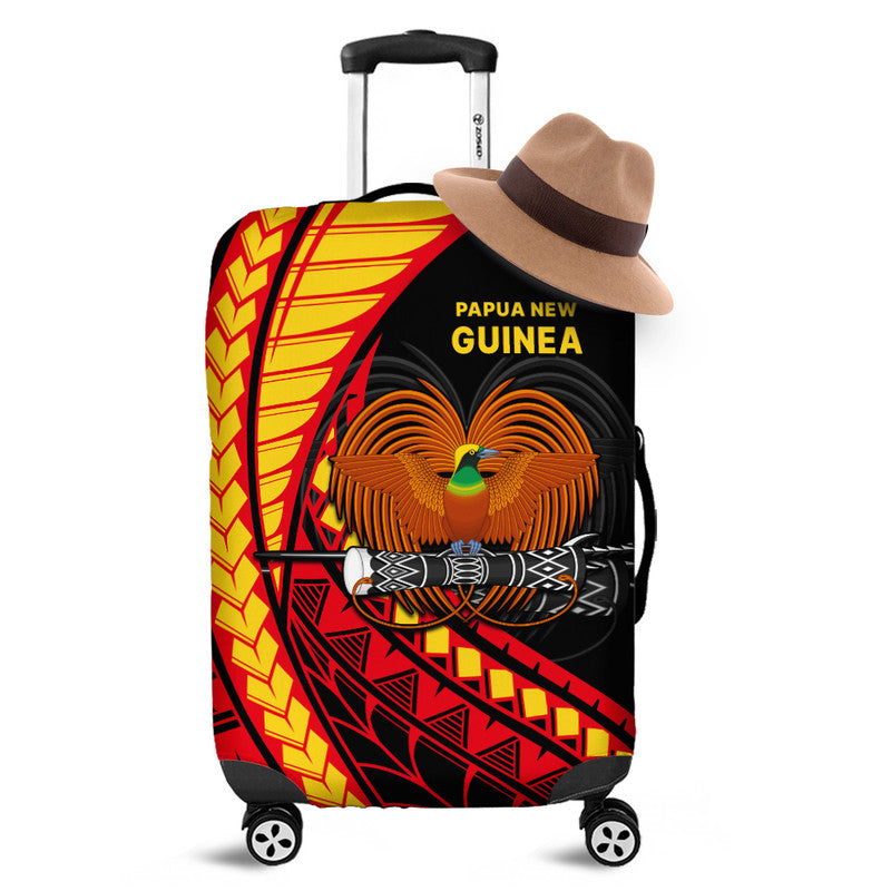 Papua New Guinea Luggage Cover The Greater Bird of Paradise LT9 Black - Polynesian Pride