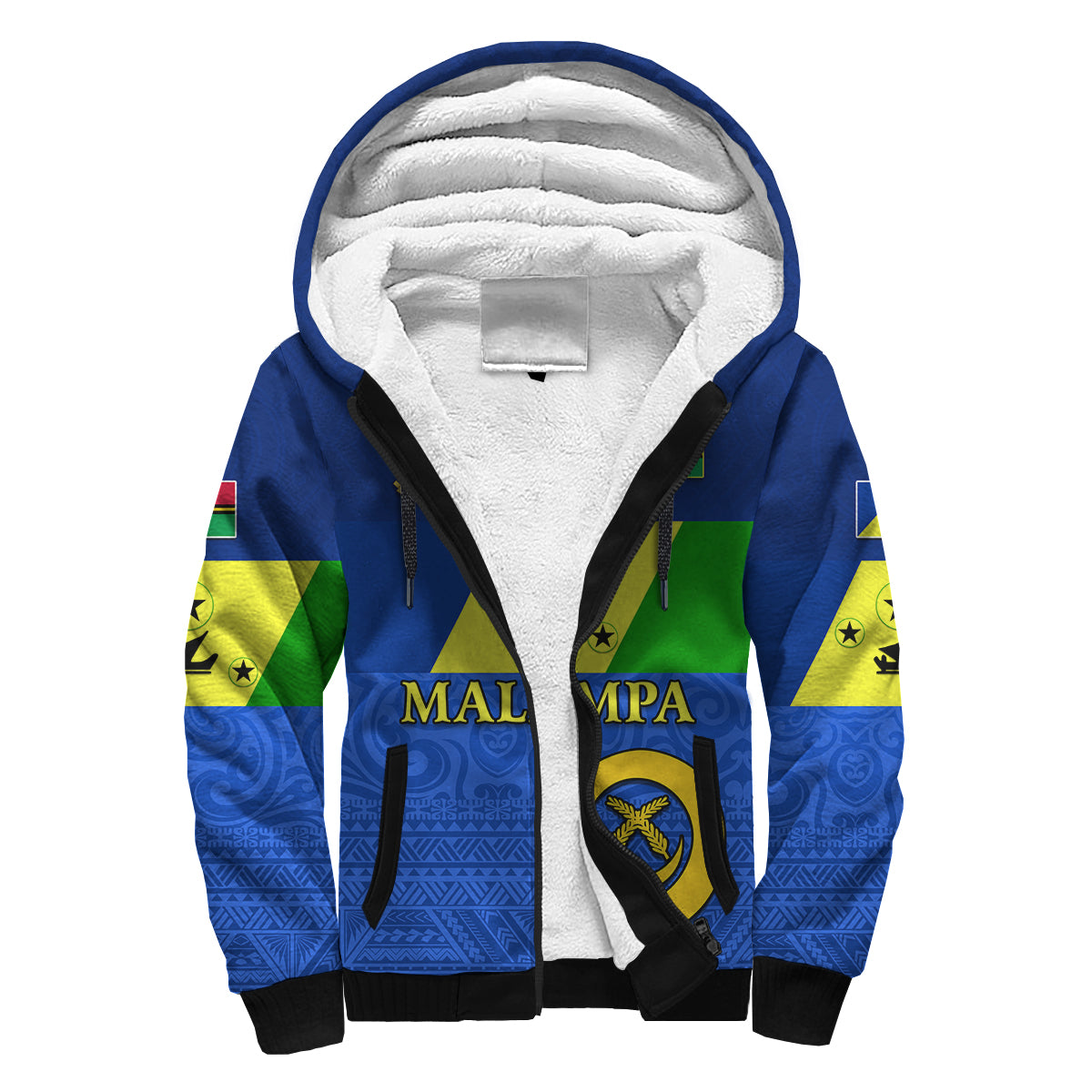 Malampa Province Sherpa Hoodie Vanuatu Proud LT13 Unisex Blue - Polynesian Pride