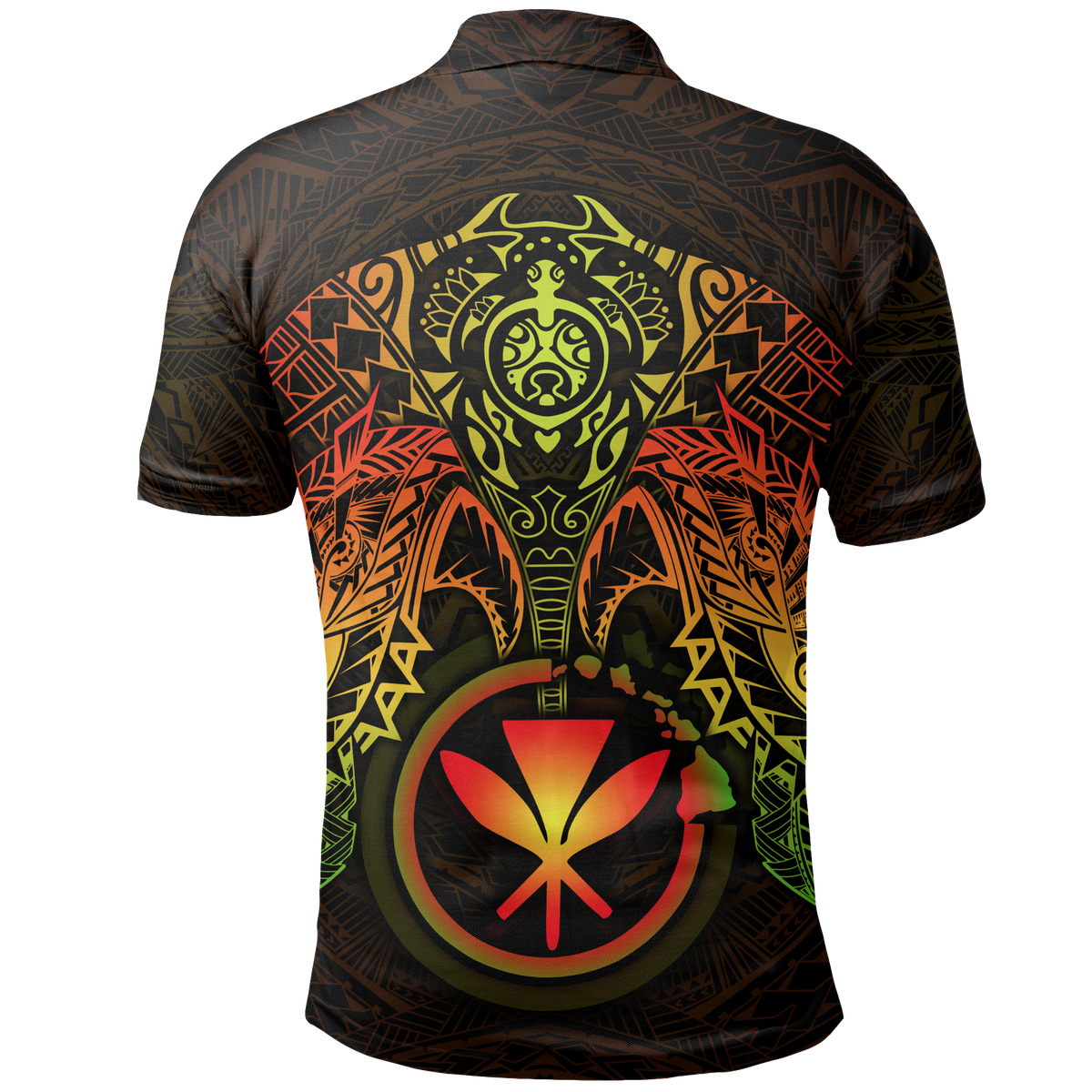 Hawaii Polo Shirt Reggae Kanaka Maoli Turtle Manta Ray - Polynesian Pride