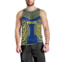Niue Men Tank Top Hiapo Mix Polynesian Happy Constitution Day LT14 - Polynesian Pride