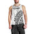 Fiji Rugby Men Tank Top Fijian Cibi Dance Tapa Pattern White LT14 - Polynesian Pride