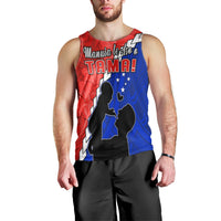 Happy Samoan Fathers Day Men Tank Top Hibiscus Mix Polynesian Pattern LT14 - Polynesian Pride