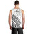 Fiji Rugby Men Tank Top Fijian Cibi Dance Tapa Pattern White LT14 - Polynesian Pride