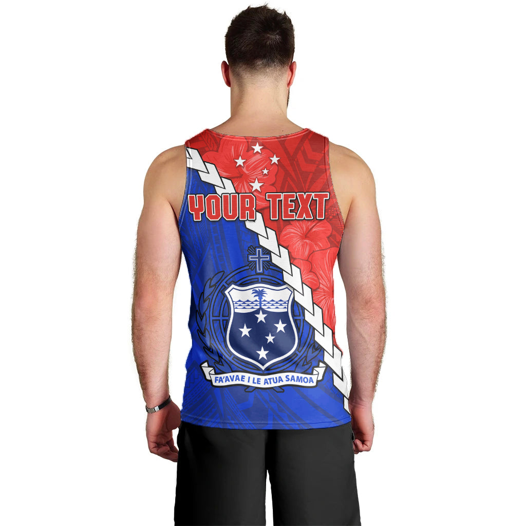 (Custom Personalised) Happy Samoan Fathers Day Men Tank Top Hibiscus Mix Polynesian Pattern LT14 - Polynesian Pride