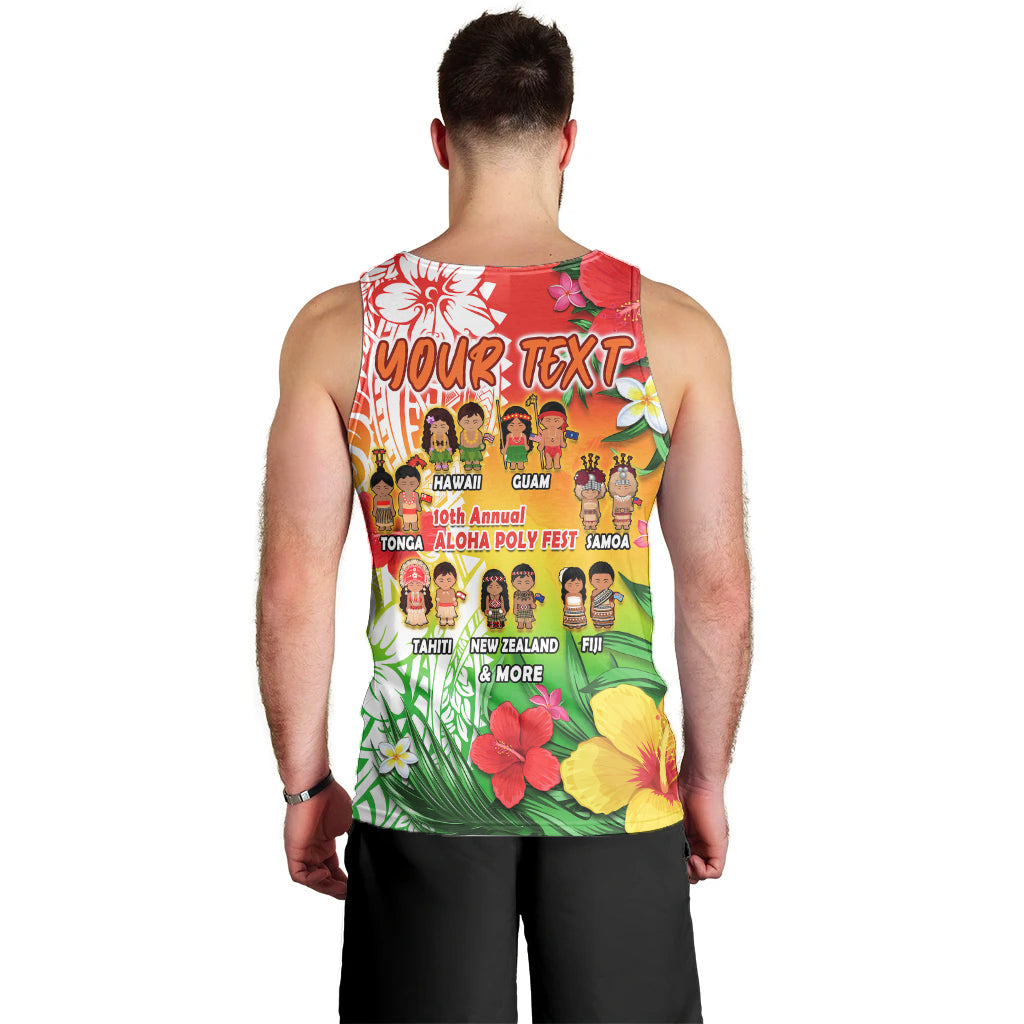 (Custom Personalised) Aloha Poly Fest Men Tank Top Polynesian Pattern With Tropical Flowers LT14 - Polynesian Pride