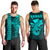 (Custom Personalised) Hawaii Men Tank Top Kakau Kanaka Maoli Combine Polynesian Shark Ver.04 LT14 Turquoise - Polynesian Pride