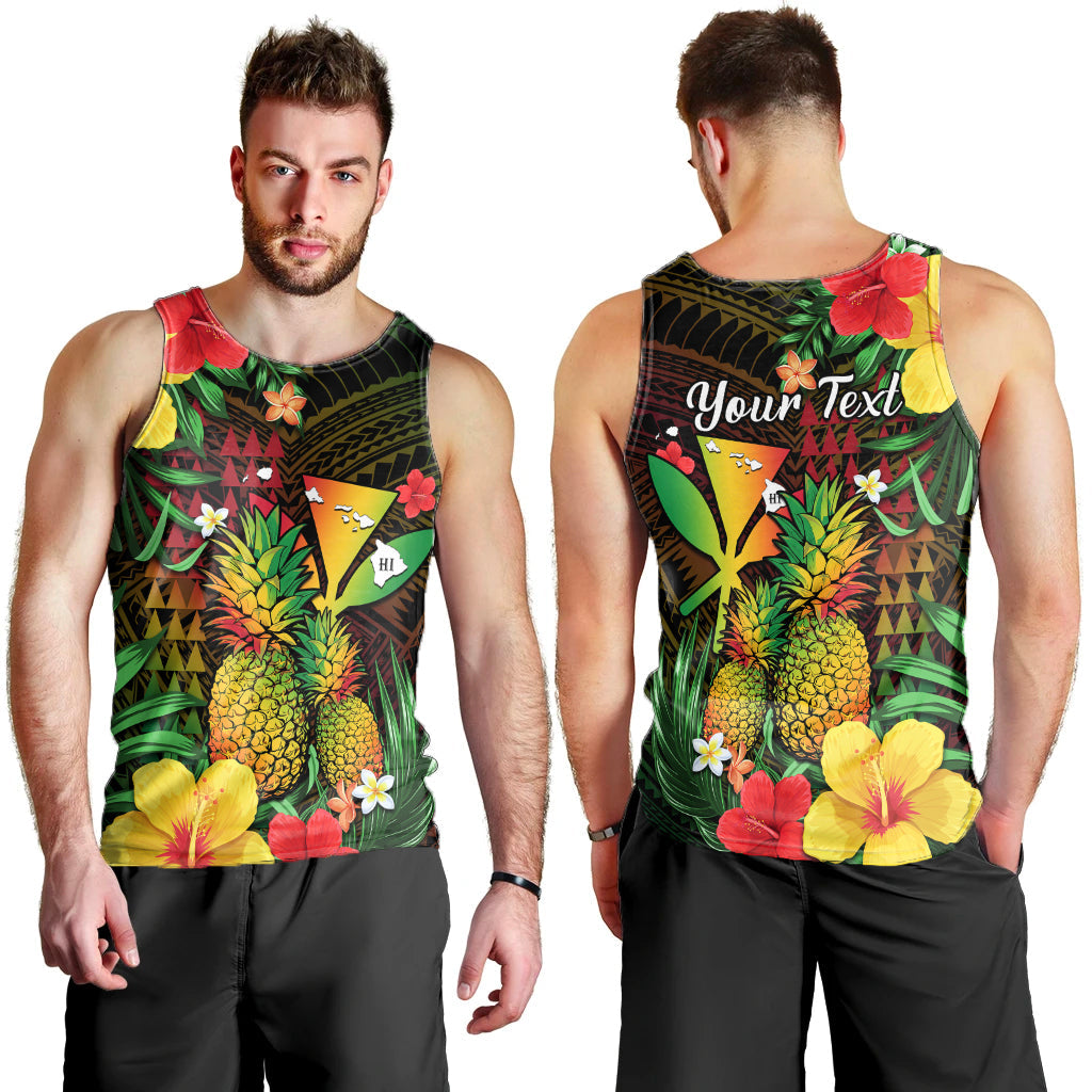 (Custom Personalised) Hawaii Men Tank Top Pineapple Mix Kakau Reggae Kanaka LT14 Reggae - Polynesian Pride