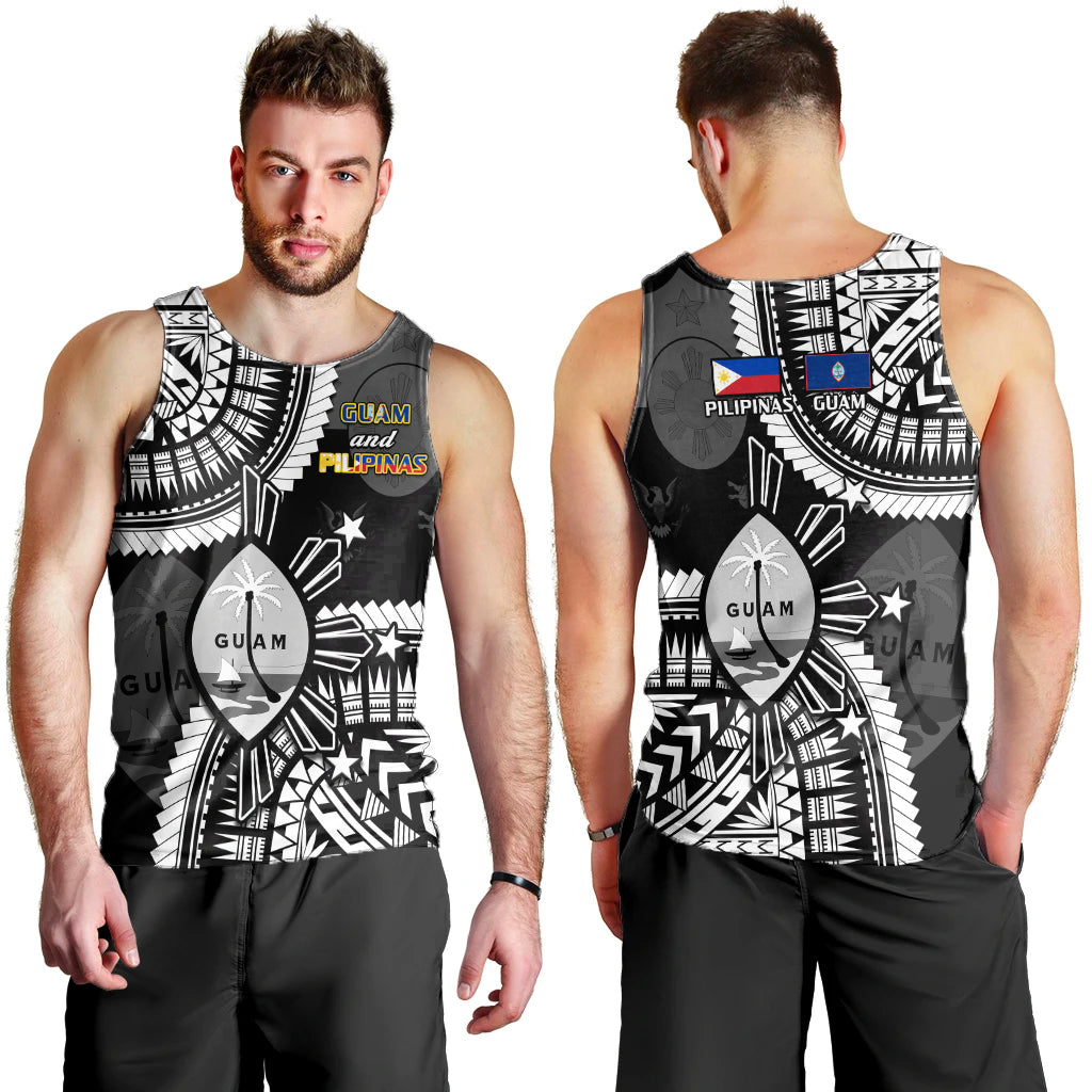 Guam and Philippines Men Tank Top Guaman Filipinas Together Black LT14 Black - Polynesian Pride