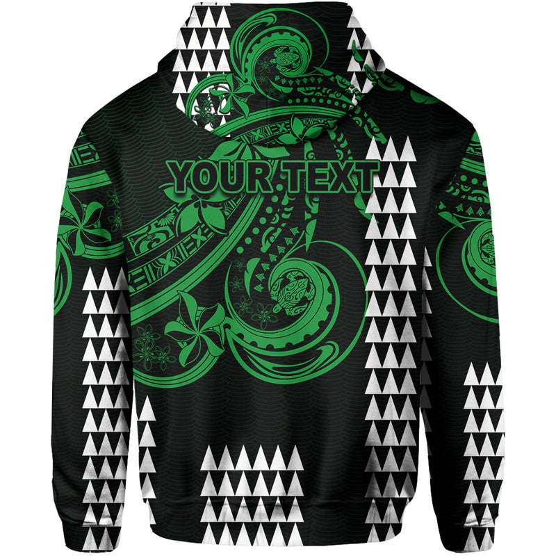 Custom Kakau Hawaiian Polynesian Hoodie Green LT6 - Polynesian Pride