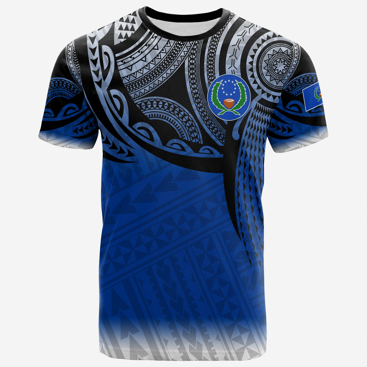 Pohnpei Micronesia T Shirt Tattoo Pattern Unisex Blue - Polynesian Pride