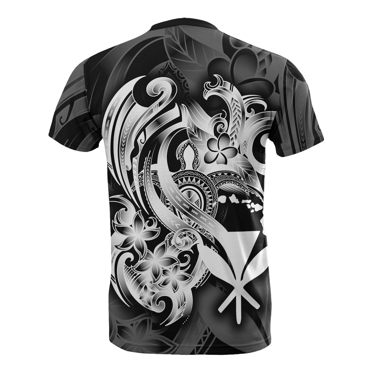 Hawaii All Over T Shirt Polynesian White Kanaka Maoli Turtle - Polynesian Pride