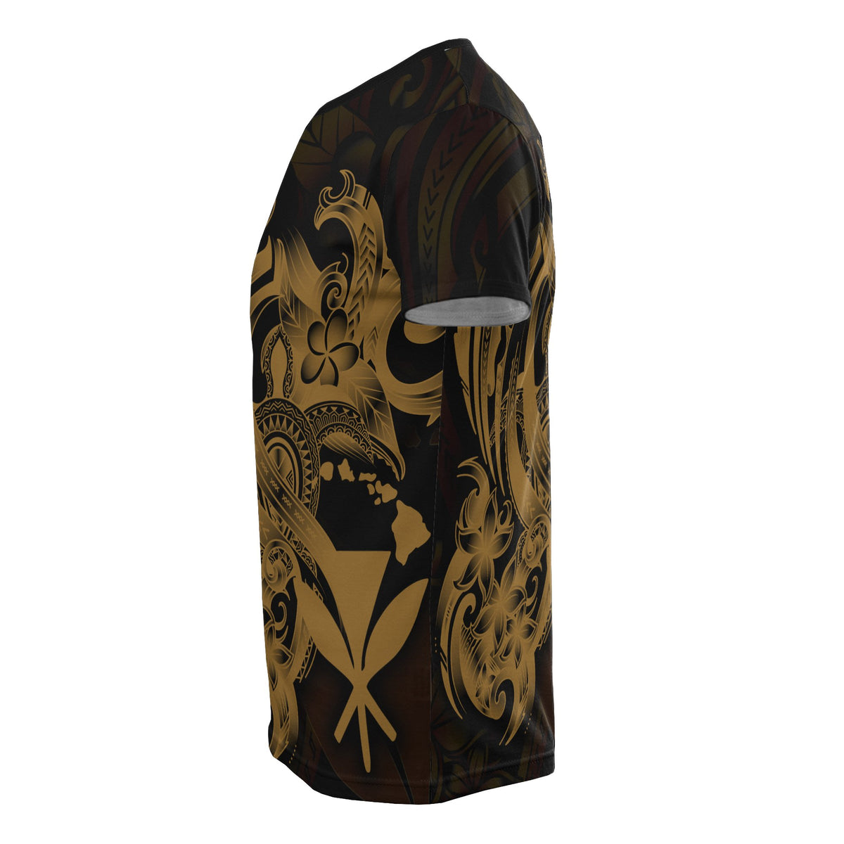 Hawaii All Over T Shirt Polynesian Gold Kanaka Maoli Turtle - Polynesian Pride