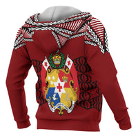 Tonga Polynesian All Over Zip up Hoodie Tongan Ngatu Pattern - Polynesian Pride