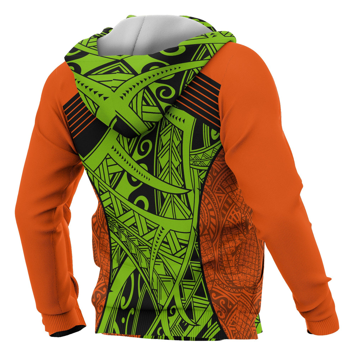 Polynesian Hawaii All Over Zip up Hoodie Tribal Wave - Polynesian Pride