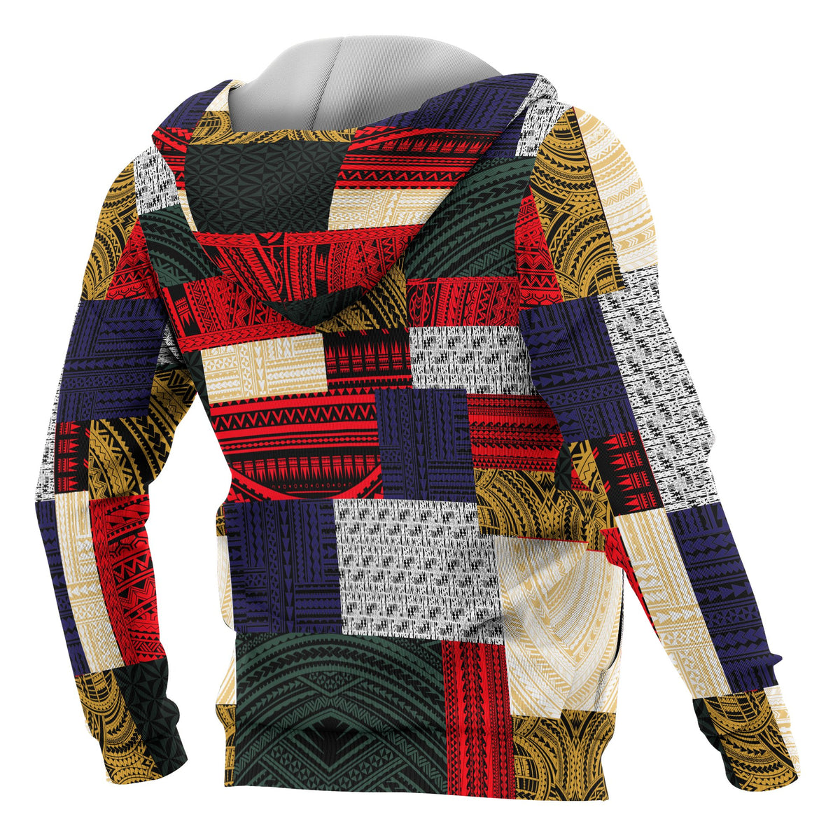Polynesian ll Over Hoodie Design Retro Patchwork - Polynesian Pride