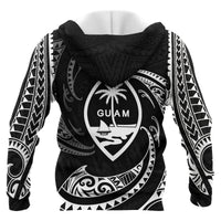 Guam Polynesian Zip up Hoodie White Tribal Wave - Polynesian Pride