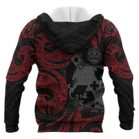 Tonga Polynesian All Over Zip up Hoodie Red Tribal - Polynesian Pride