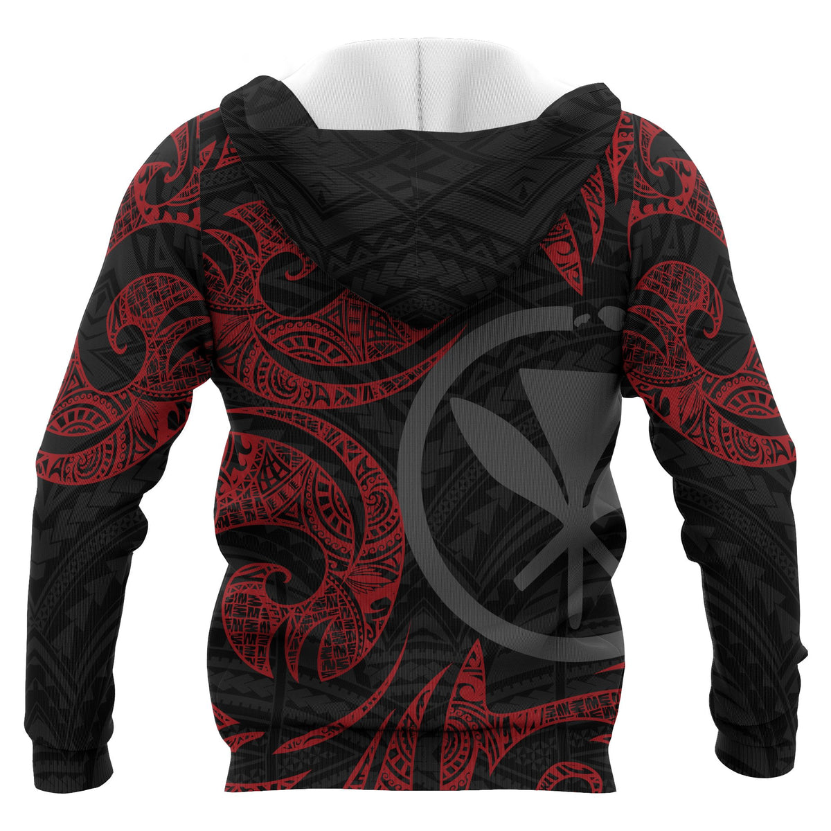 Polynesian Hawaii All Over Zip up Hoodie Red Tribal - Polynesian Pride