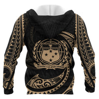 Samoa Polynesian Hoodie Gold Tribal Wave - Polynesian Pride