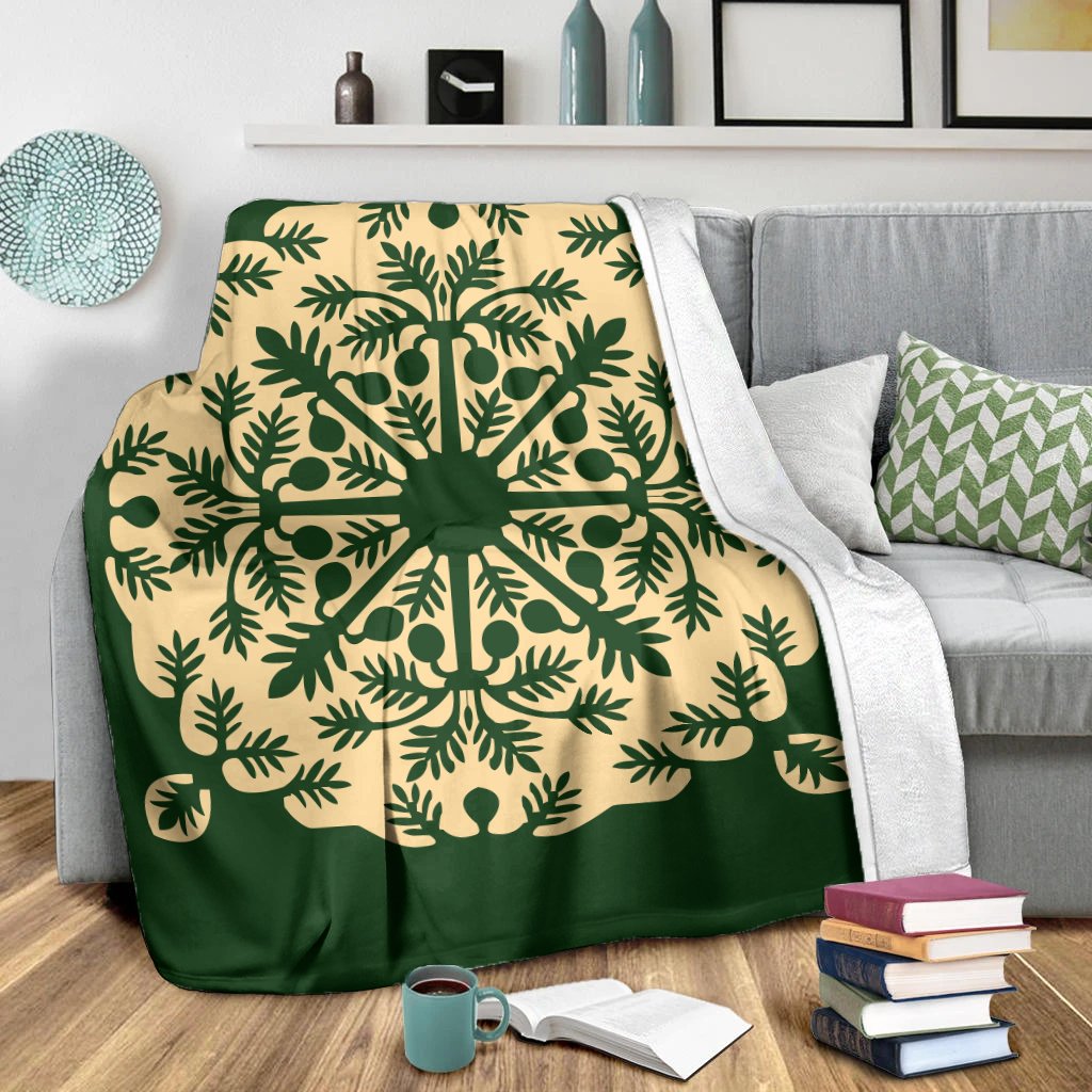 Hawaiian Quilt Alpinia Purpurata Premium Blanket - AH - Polynesian Pride