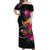 Chuuk Hibiscus Polynesian Tribal Women Off Shoulder Long Dress - LT12 Long Dress Black - Polynesian Pride