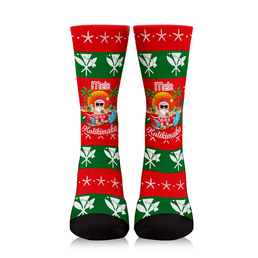 Hawaii Mele Kalikimaka Christmas Crew Socks - Milo Style - AH - Polynesian Pride