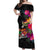 Fiji Hibiscus Polynesian Tribal Women Off Shoulder Long Dress - LT12 Long Dress Black - Polynesian Pride