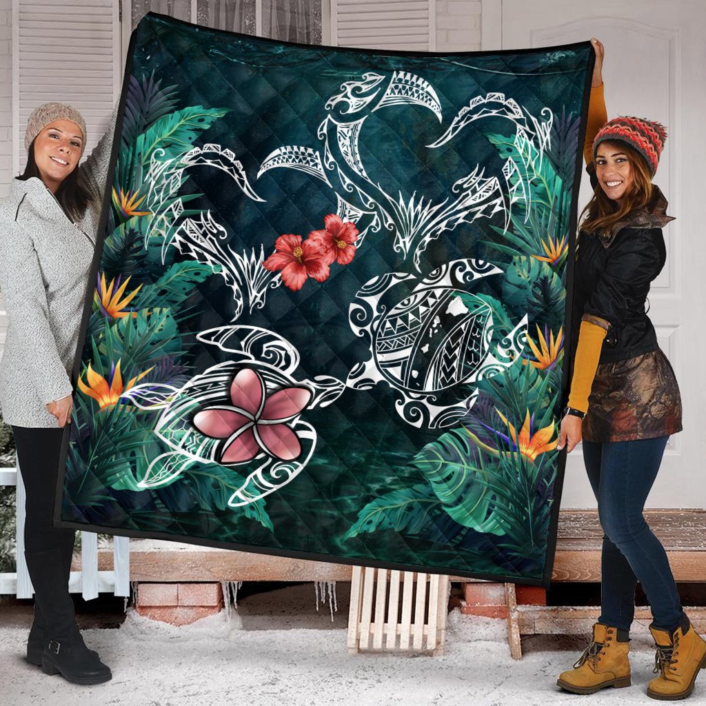 Hawaii Turtle Tropical Premium Quilt - Heart Polynesian - AH - Polynesian Pride