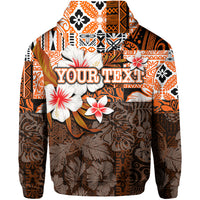 Custom Hammerhead shark Hoodie Hawaii Style Orange LT6 - Polynesian Pride