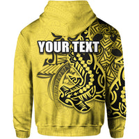 Custom Hammerhead shark Hoodie Polynesian Yellow Style LT6 - Polynesian Pride