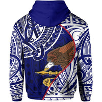 American Samoa Eagles In Heart Zip Hoodie - Polynesian Pride