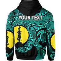 Custom New Caledonia Zip Hoodie Turquoise Color LT6 - Polynesian Pride