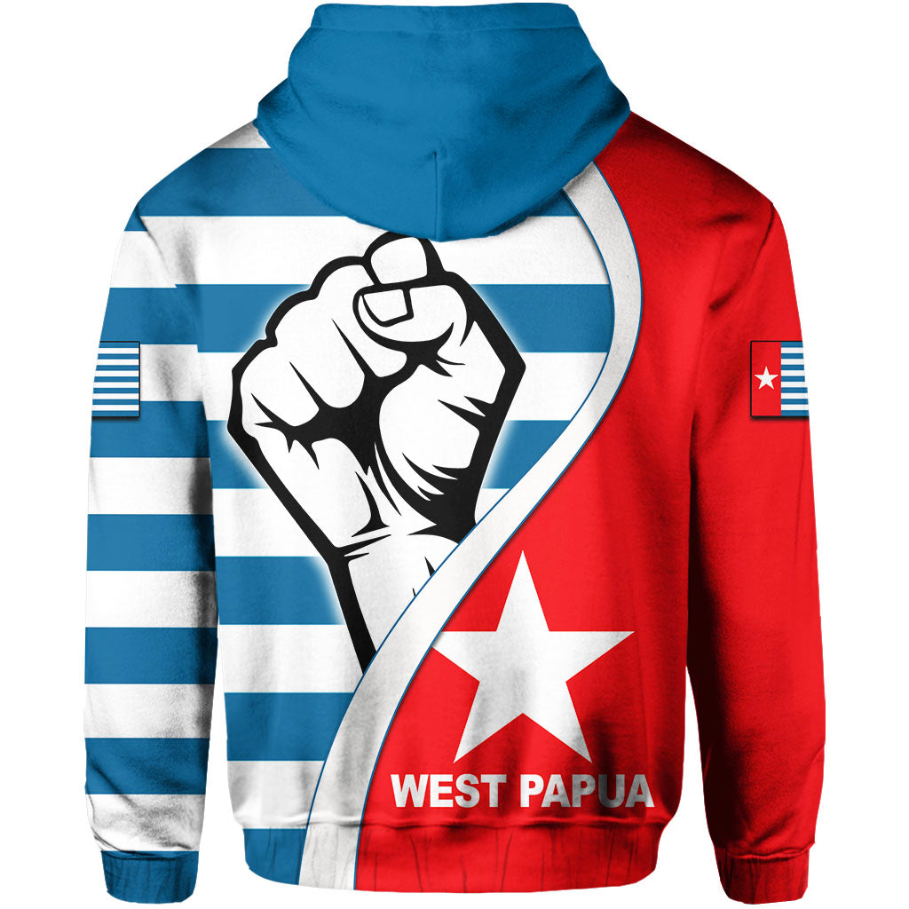 West Papua Hoodie Clenched Hands Flag LT6 - Polynesian Pride