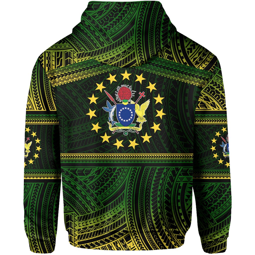 Cook Islands Rugby Polynesian Patterns Zip Hoodie - Polynesian Pride