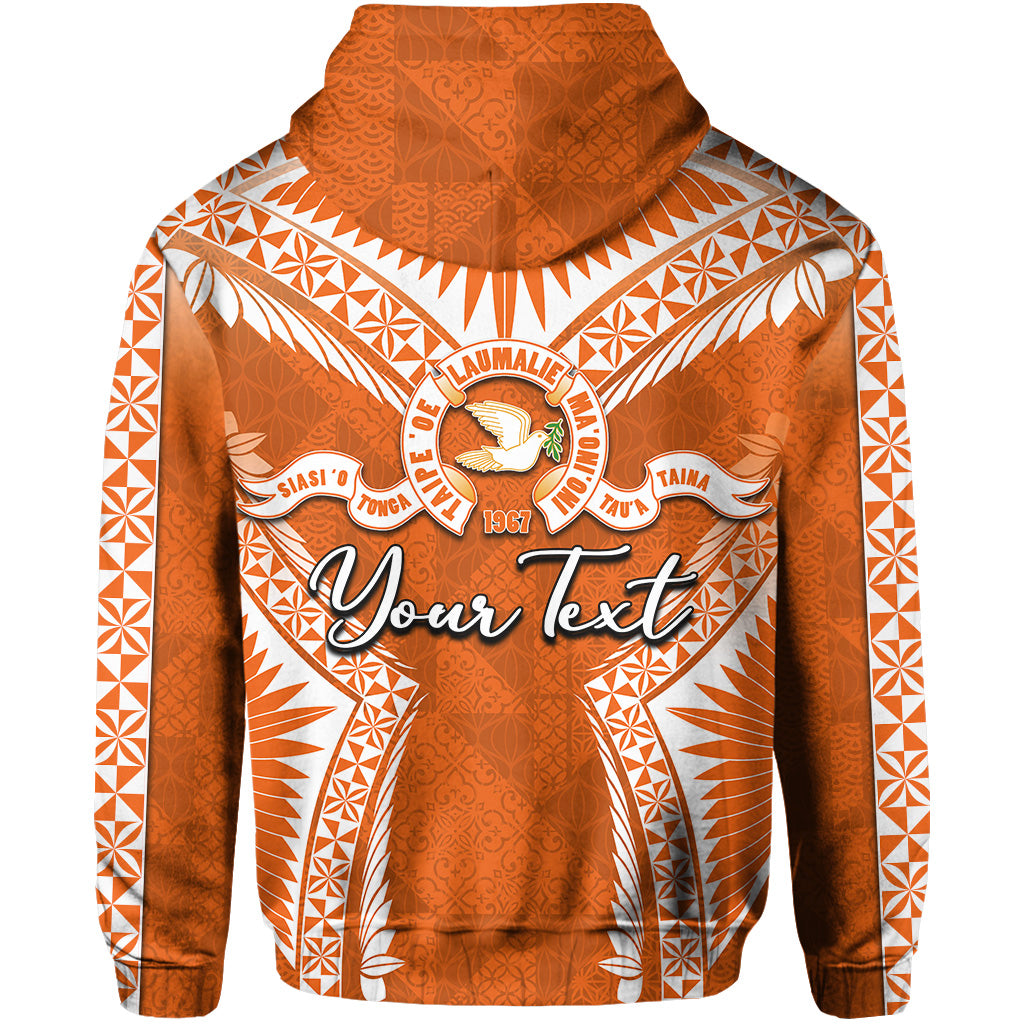 Custom Tailulu College Zip Hoodie Orange Style LT6 - Polynesian Pride