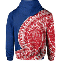 Guam Zip Hoodie Rugby Version Coat of Arms Polynesian - Polynesian Pride