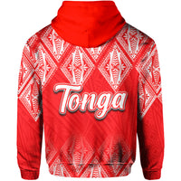 Tonga Zip Hoodie Ngatu White and Red Style LT6 - Polynesian Pride