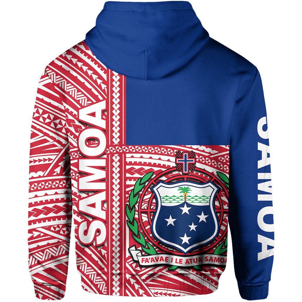 Samoa Flag Polynesian Zip Hoodie - Polynesian Pride