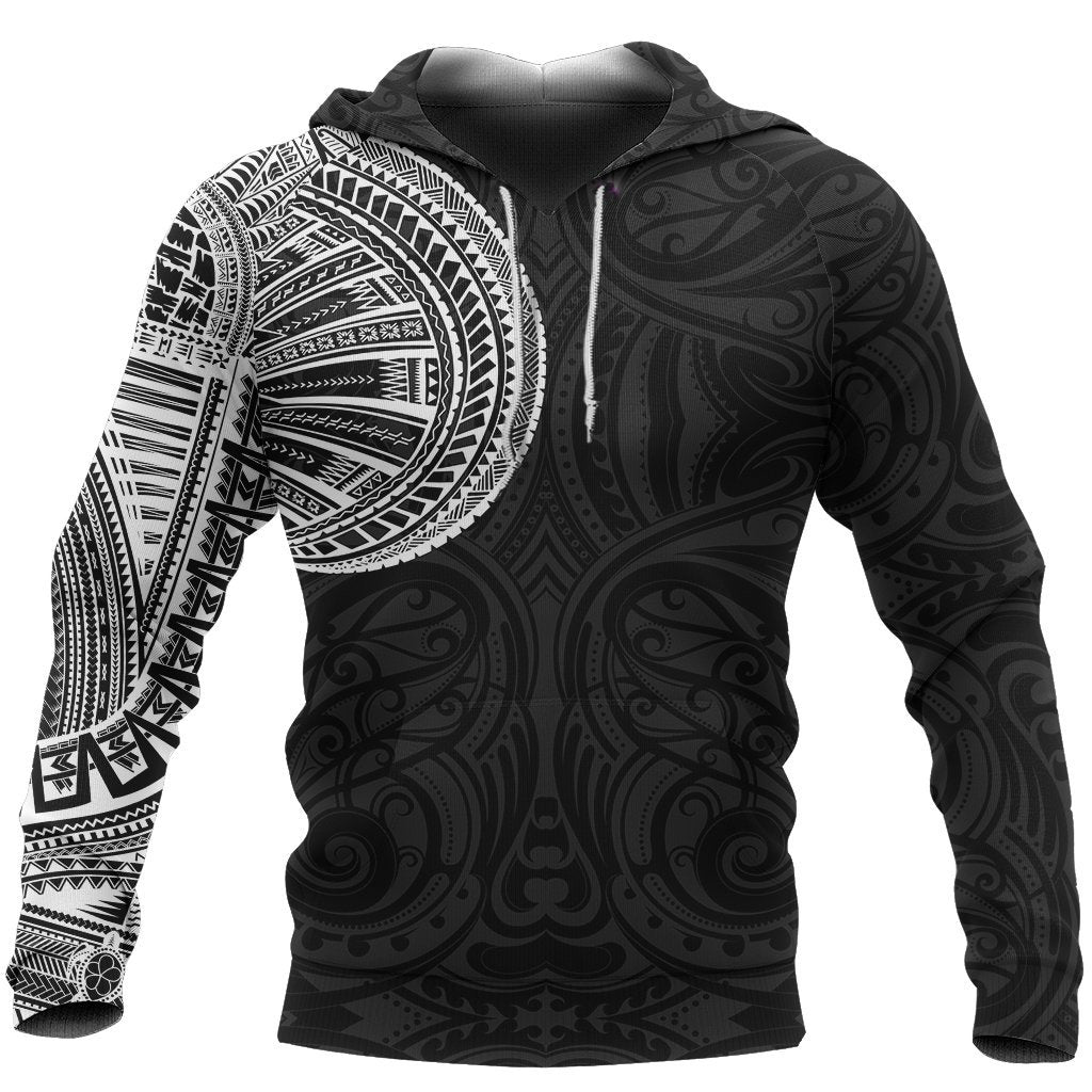 Samoa Tribal Hoodie KID Maori Tattoo Roman Reigns Pullover Hoodie Black - Polynesian Pride