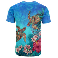 Hawaii Turtle Hibiscus Sea T Shirt Ocean of Love - Polynesian Pride