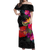 Wallis and Futuna Hibiscus Polynesian Tribal Women Off Shoulder Long Dress - LT12 Long Dress Black - Polynesian Pride