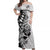 New Zealand Maori All Black Rugby Off Shoulder Long Dress - LT2 Women WHITE - Polynesian Pride