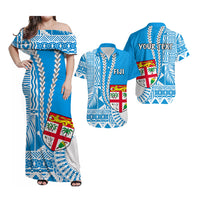 Custom Polynesian Matching Hawaiian Shirt and Dress Fiji Masi Tapa Patterns Blue Style LT6 Blue - Polynesian Pride