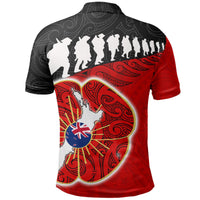ANZAC Polo Shirt, New Zealand Lest We Forget Poppy Maori Fern Shirt - Polynesian Pride