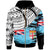 Fiji Zip up Hoodie Claws Pattern With Flag Unisex Black - Polynesian Pride