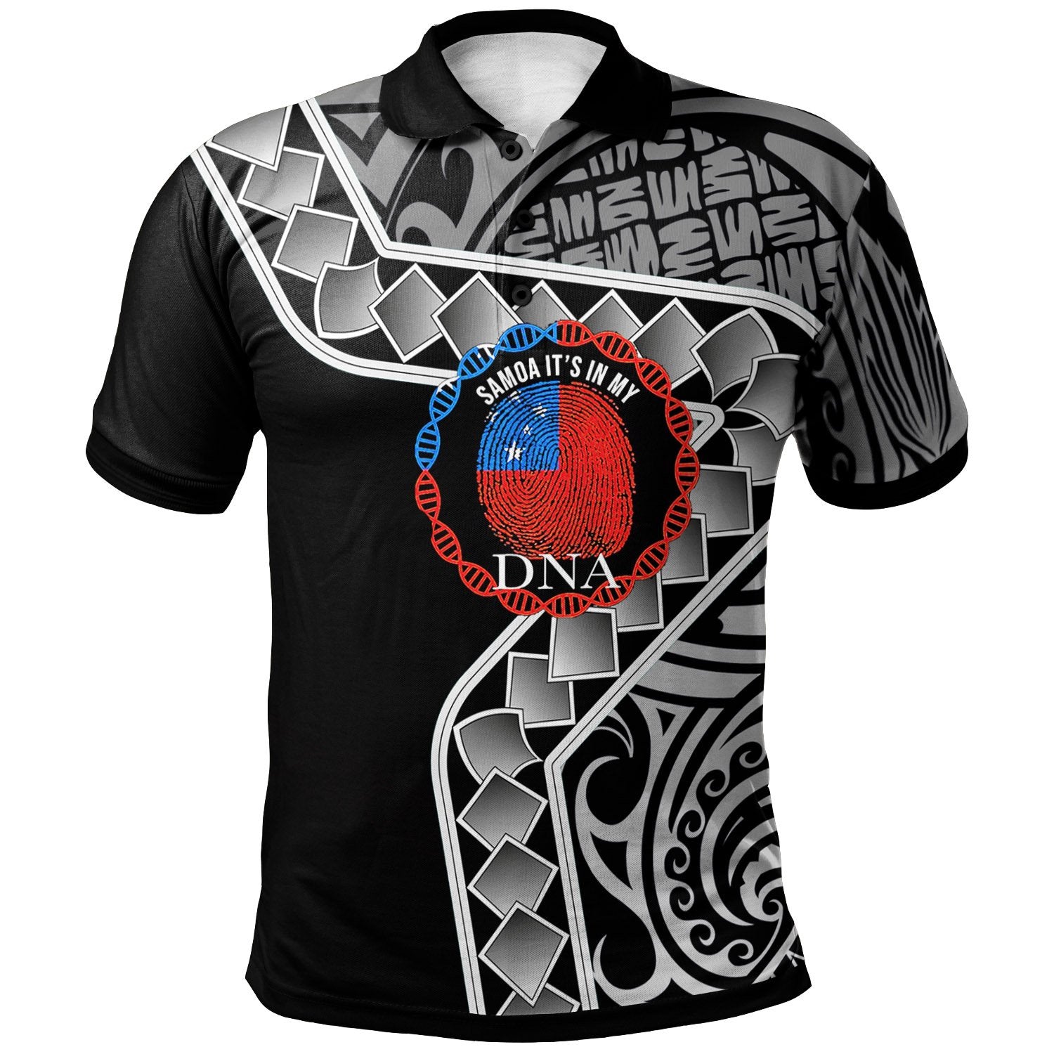 Samoa Polo Shirt Its In My DNA Black Unisex Black - Polynesian Pride